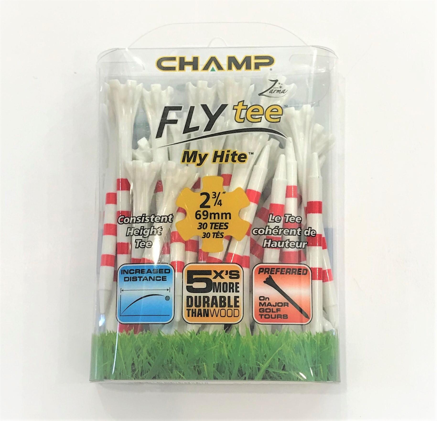 Champ Fly Tee Golf 2-3/4" My Height 30P Pack (White/Red)-95505