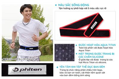 ĐAI ĐEO THẮT LƯNG THỂ THAO PHITEN SPORT BELT BLACK 95CM AP200062