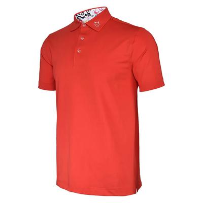 Áo golf nam ngắn tay Handee HD AM05 Red đắp đô họa tiết